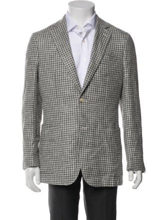 Suitsupply Houndstooth Print Peacoat