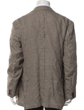 Suitsupply Houndstooth Print Embroidered Accent Blazer