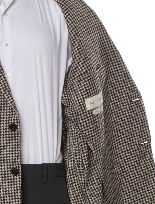 Suitsupply Houndstooth Print Embroidered Accent Blazer