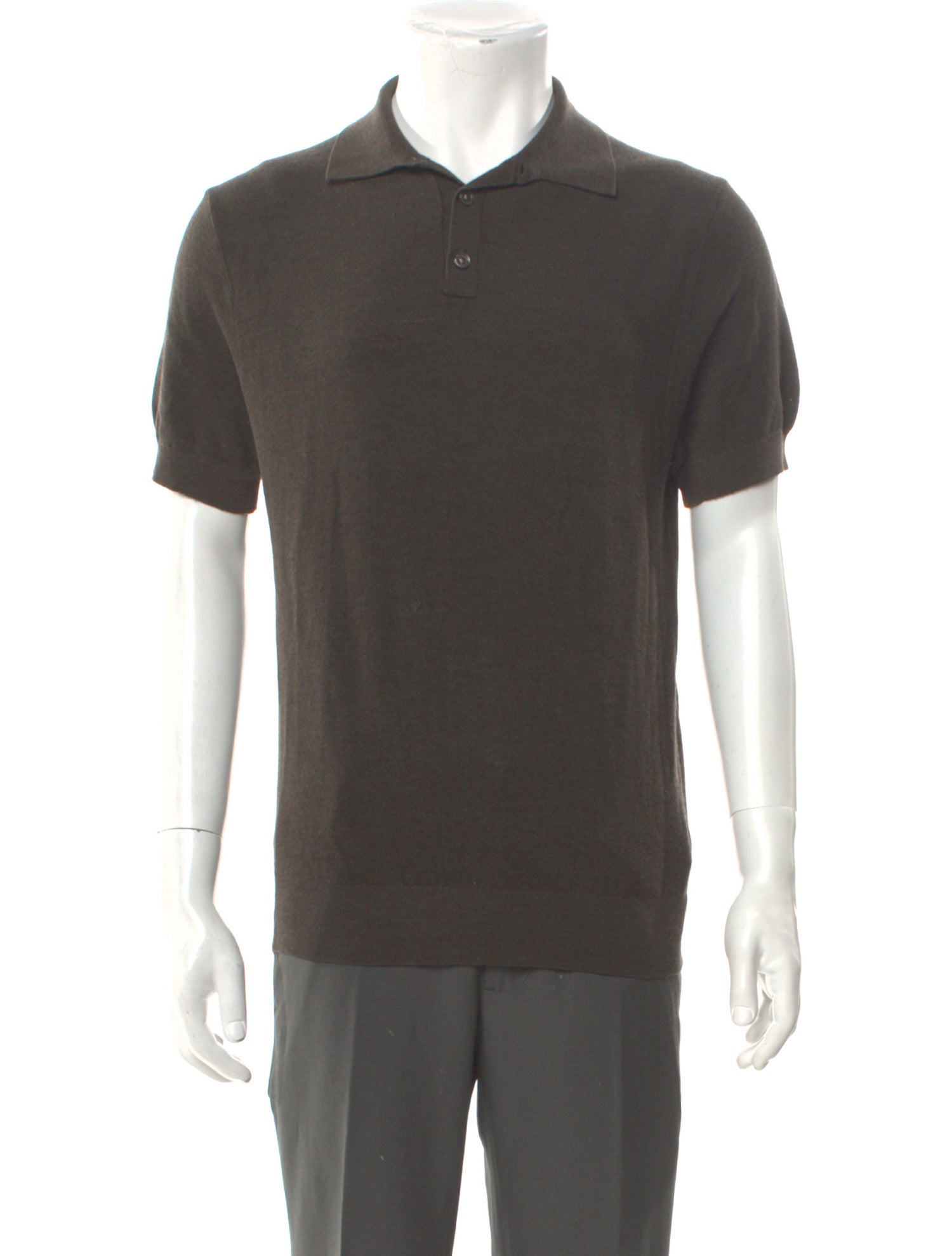 Suitsupply Merino Wool Crew Neck Polo Shirt