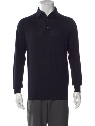 Suitsupply Wool Collar Polo Sweater