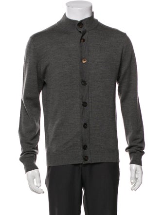 Suitsupply Merino Wool Mock Neck Cardigan