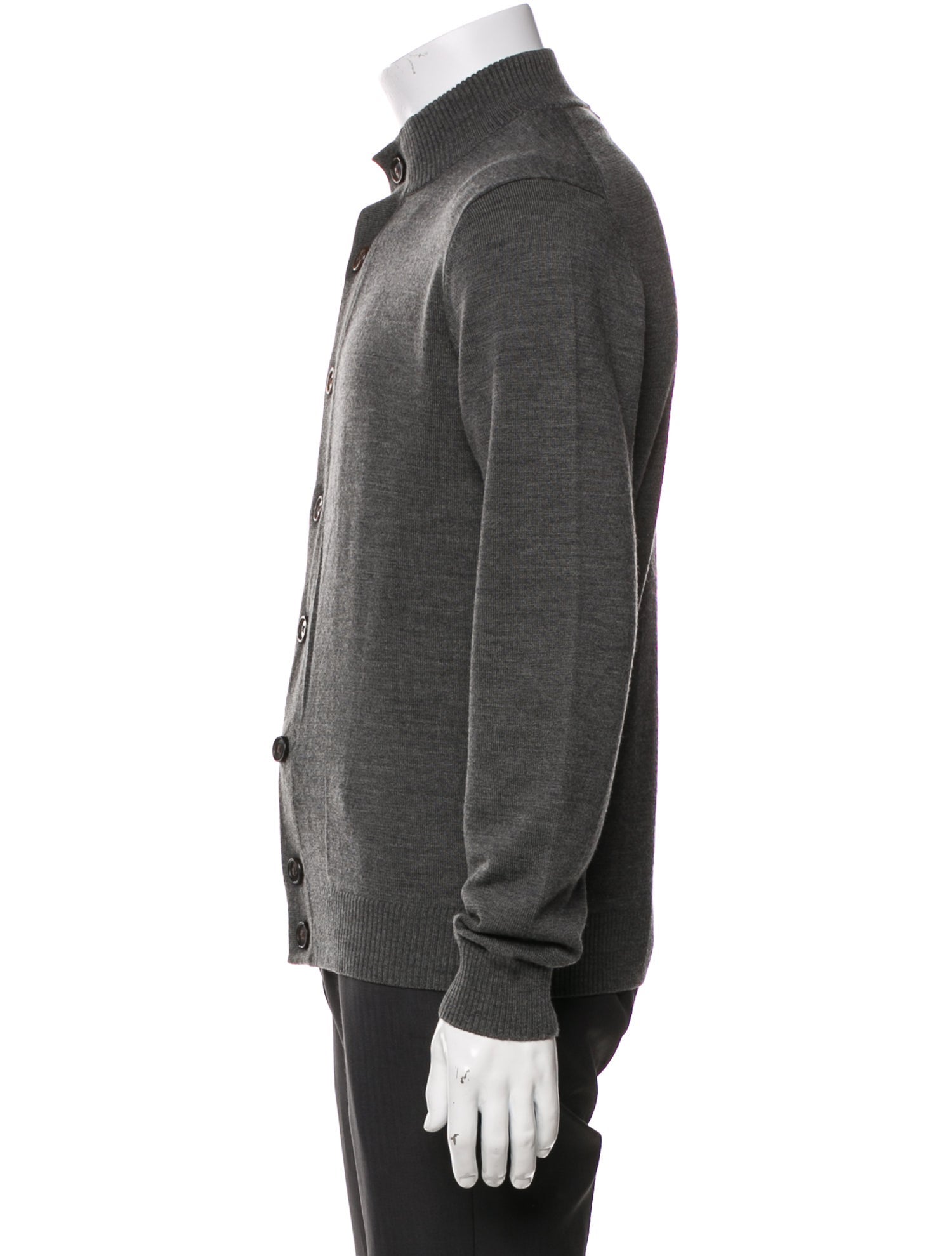 Suitsupply Merino Wool Mock Neck Cardigan