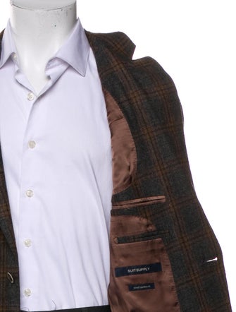 Suitsupply Wool Plaid Print Blazer