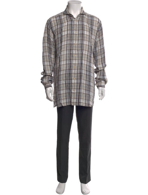 Suitsupply Linen Plaid Print Shirt