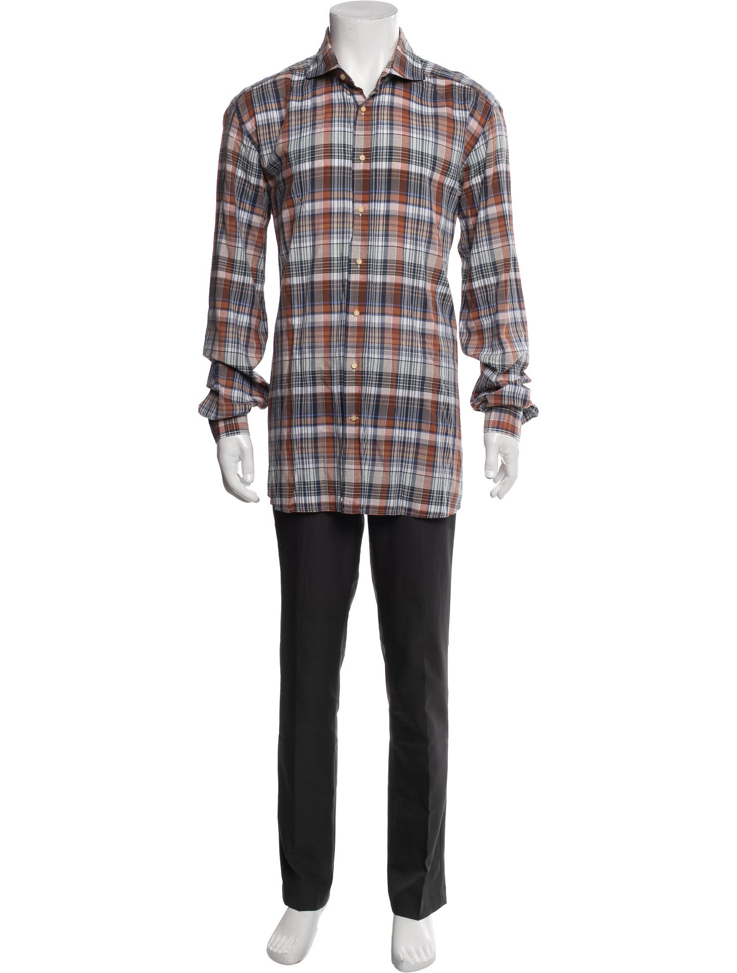 Suitsupply Plaid Print Long Sleeve Shirt