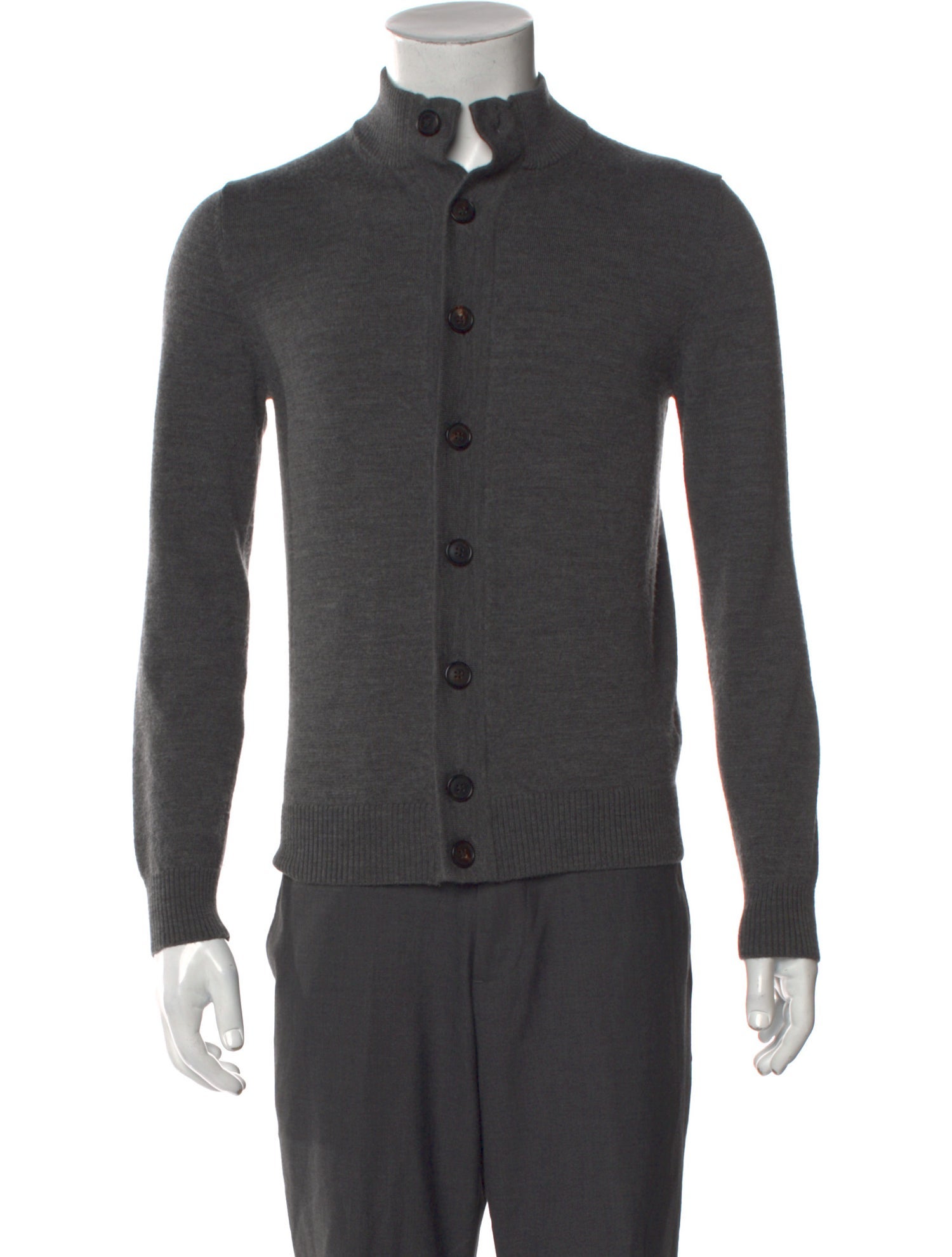 Suitsupply Merino Wool Mock Neck Cardigan
