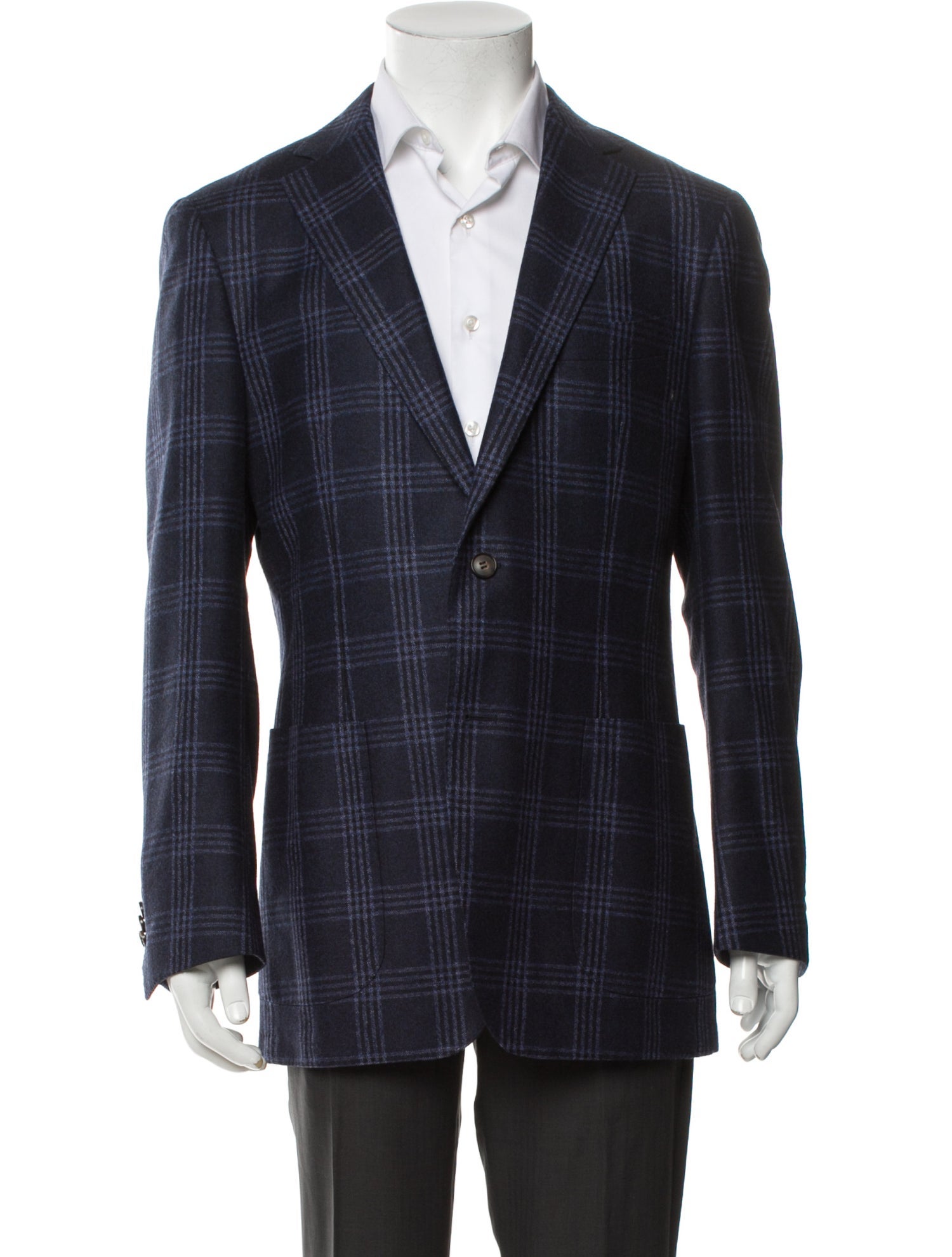 Suitsupply Wool Plaid Print Blazer
