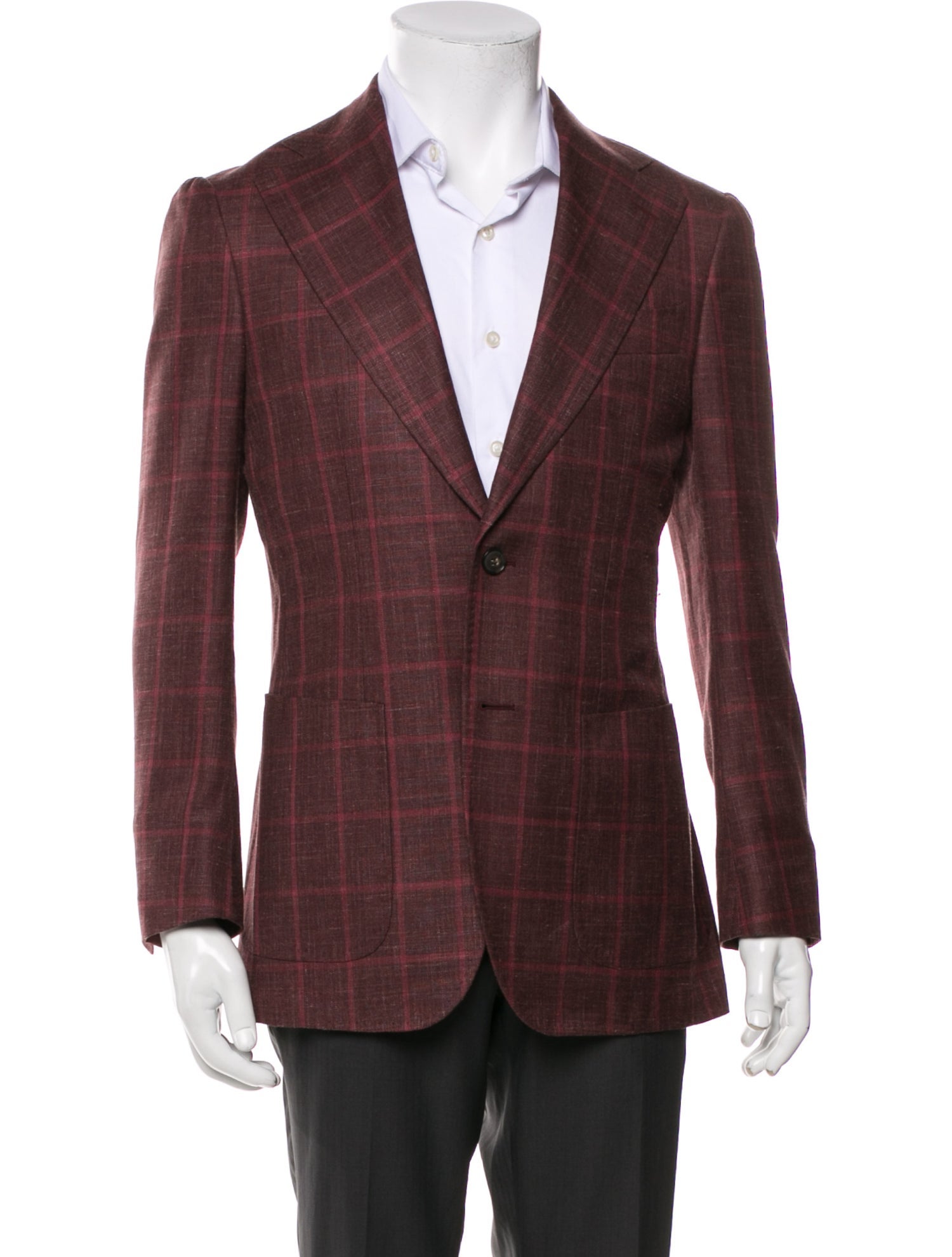 Suitsupply Wool Plaid Print Blazer