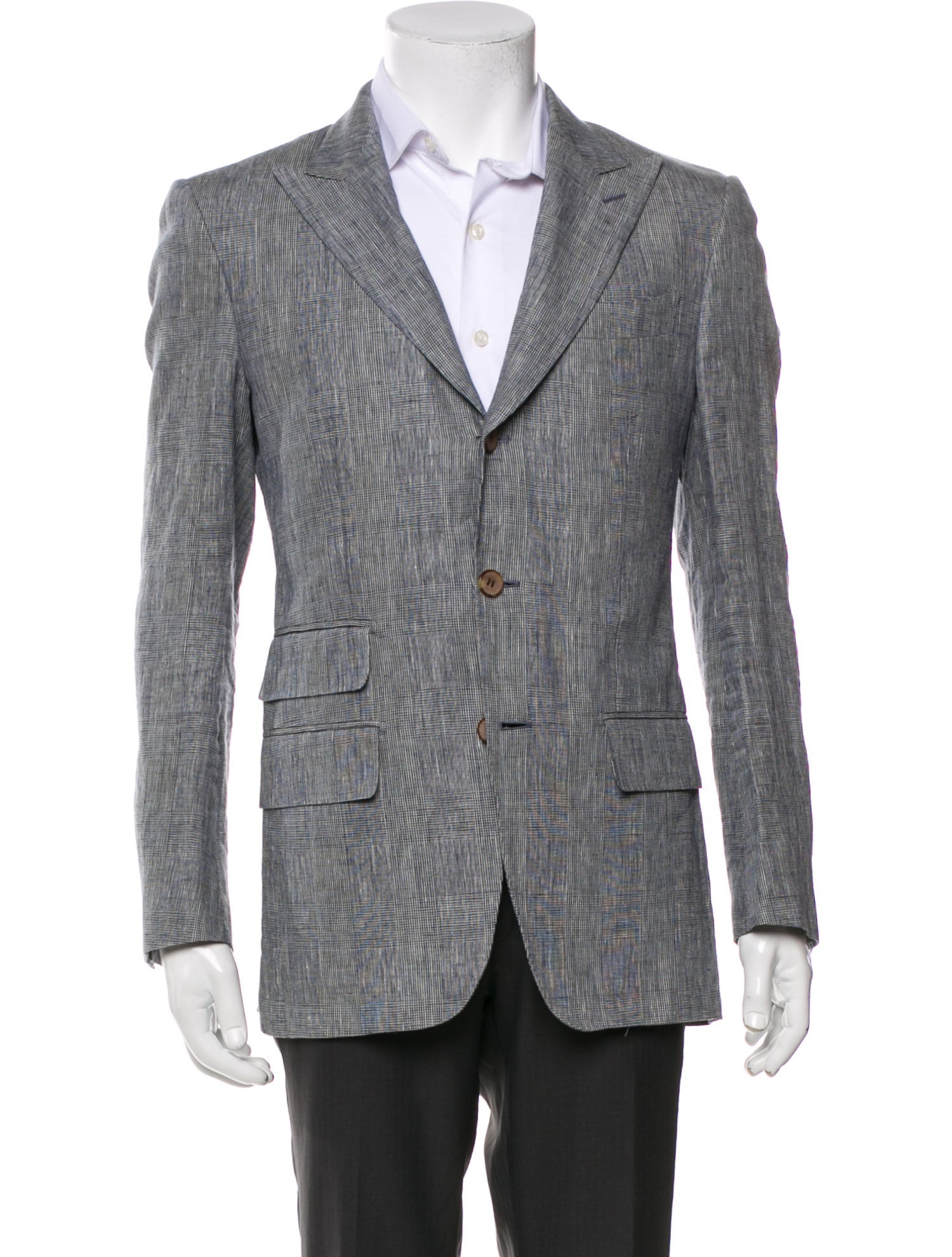 Suitsupply Linen Plaid Print Blazer