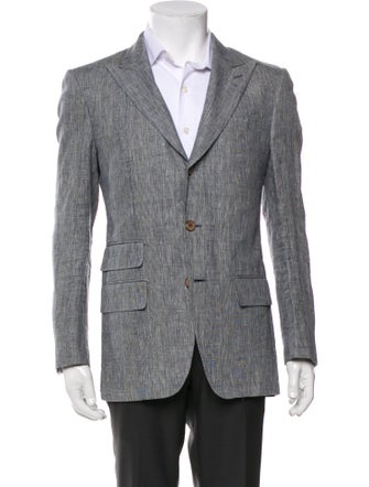 Suitsupply Linen Plaid Print Blazer