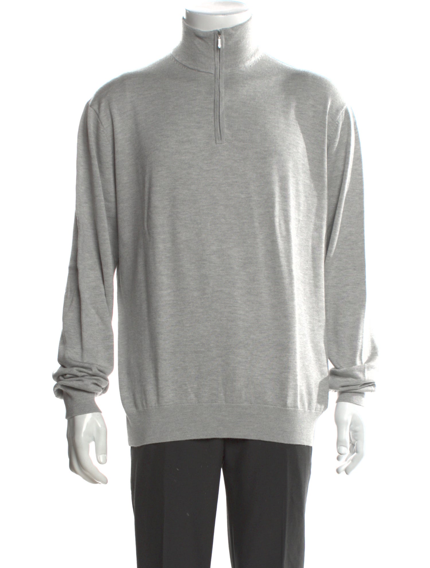 Suitsupply Silk Mock Neck Polo Sweater