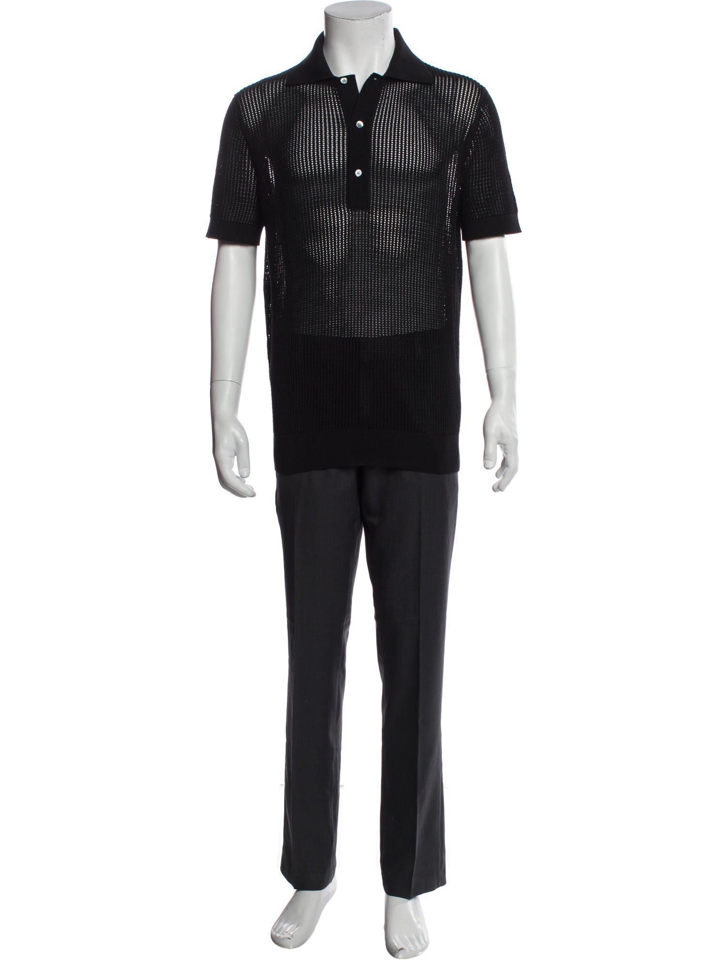 Suitsupply Lace Pattern Collar Polo Shirt