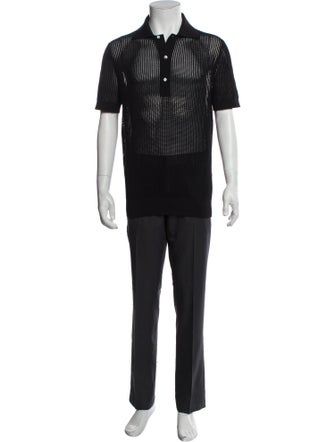 Suitsupply Lace Pattern Collar Polo Shirt