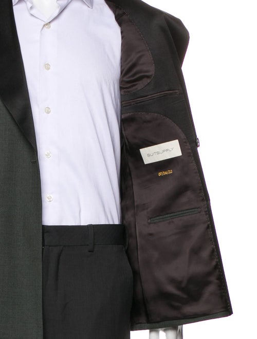 Suitsupply Wool Colorblock Pattern Peacoat