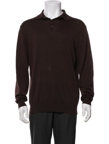 Suitsupply Sweaters Mock Neck Long Sleeve Polo Sweater L
