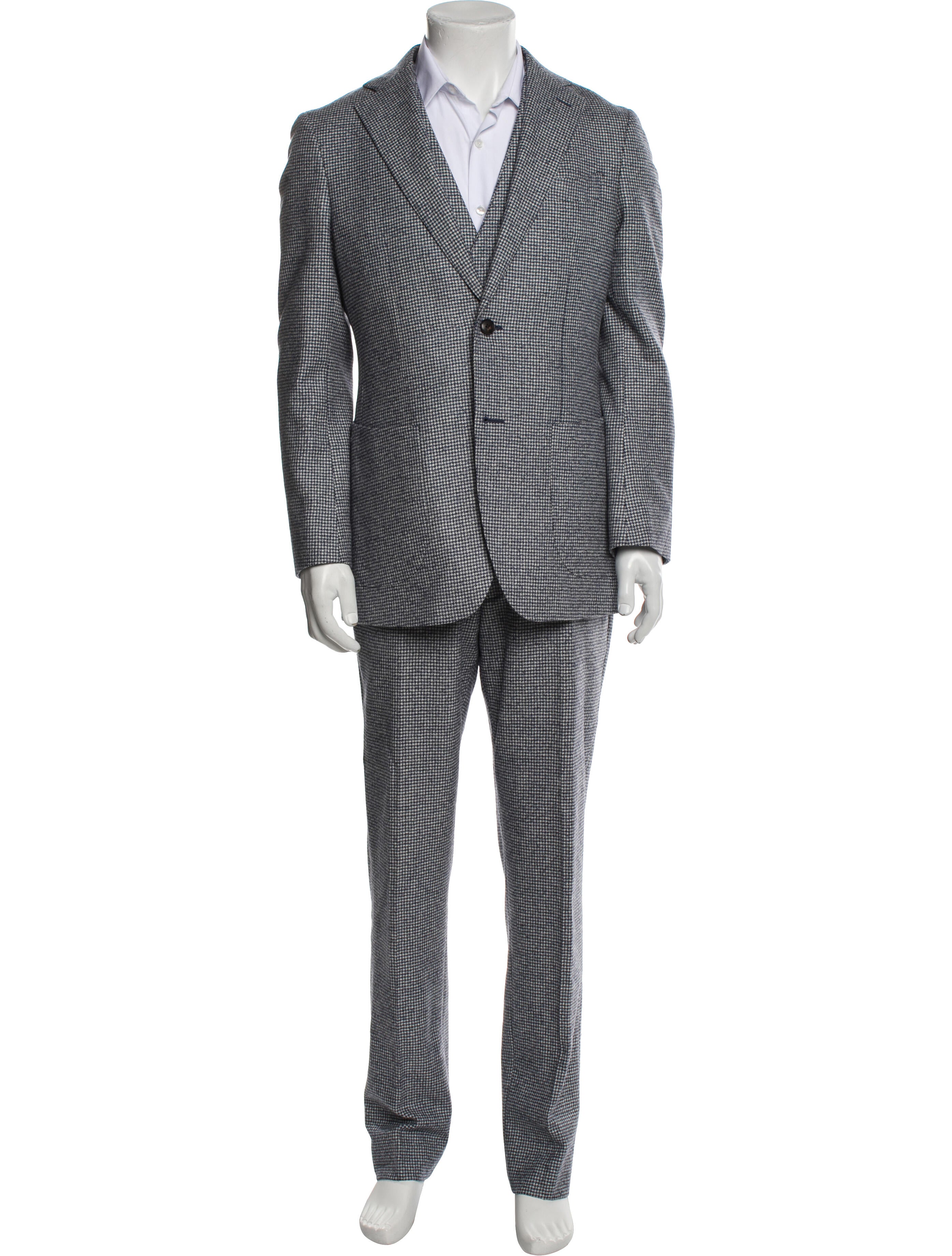 Suitsupply Wool Plaid Print Three-Piece Blazer