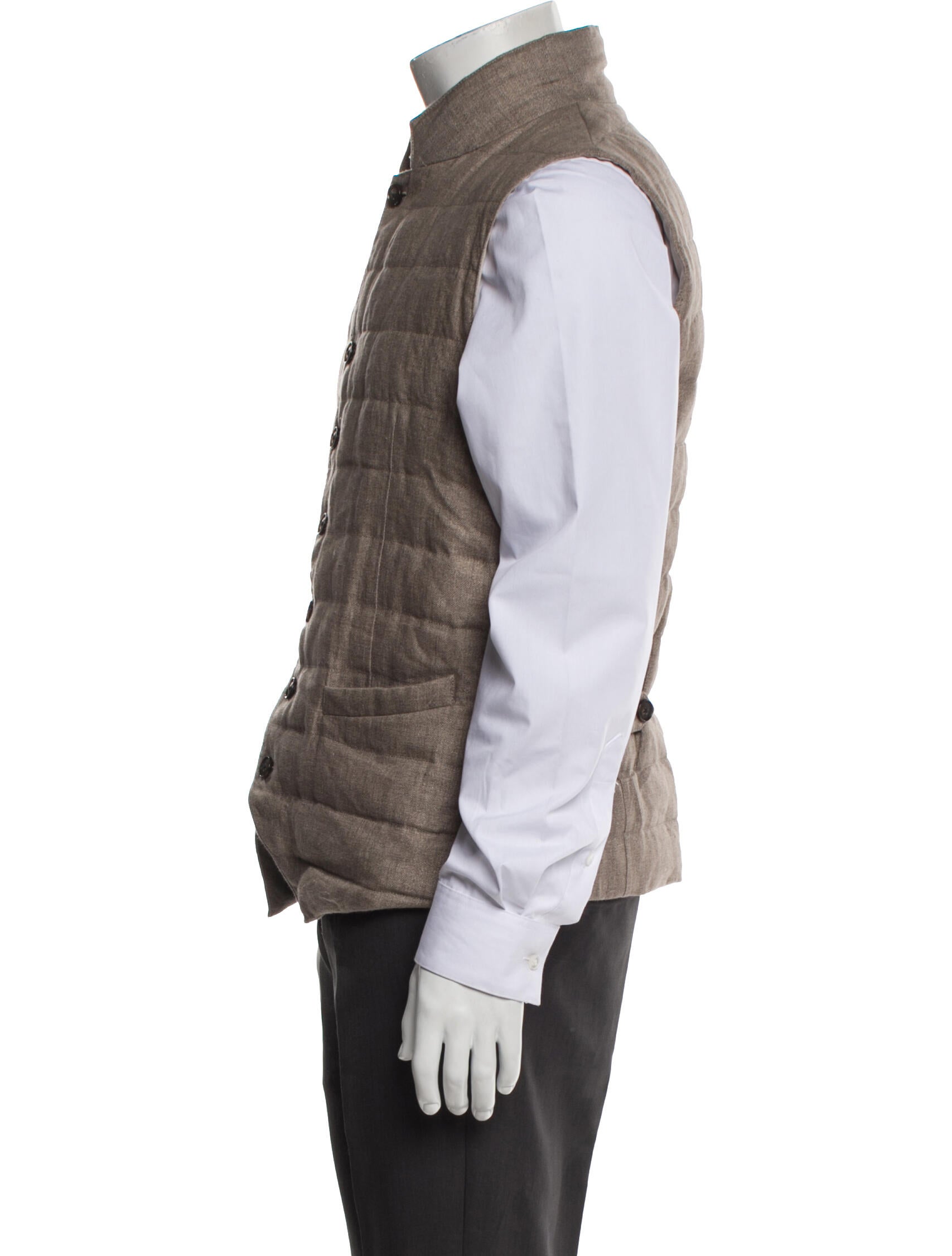 Suitsupply Linen Plaid Print Vest