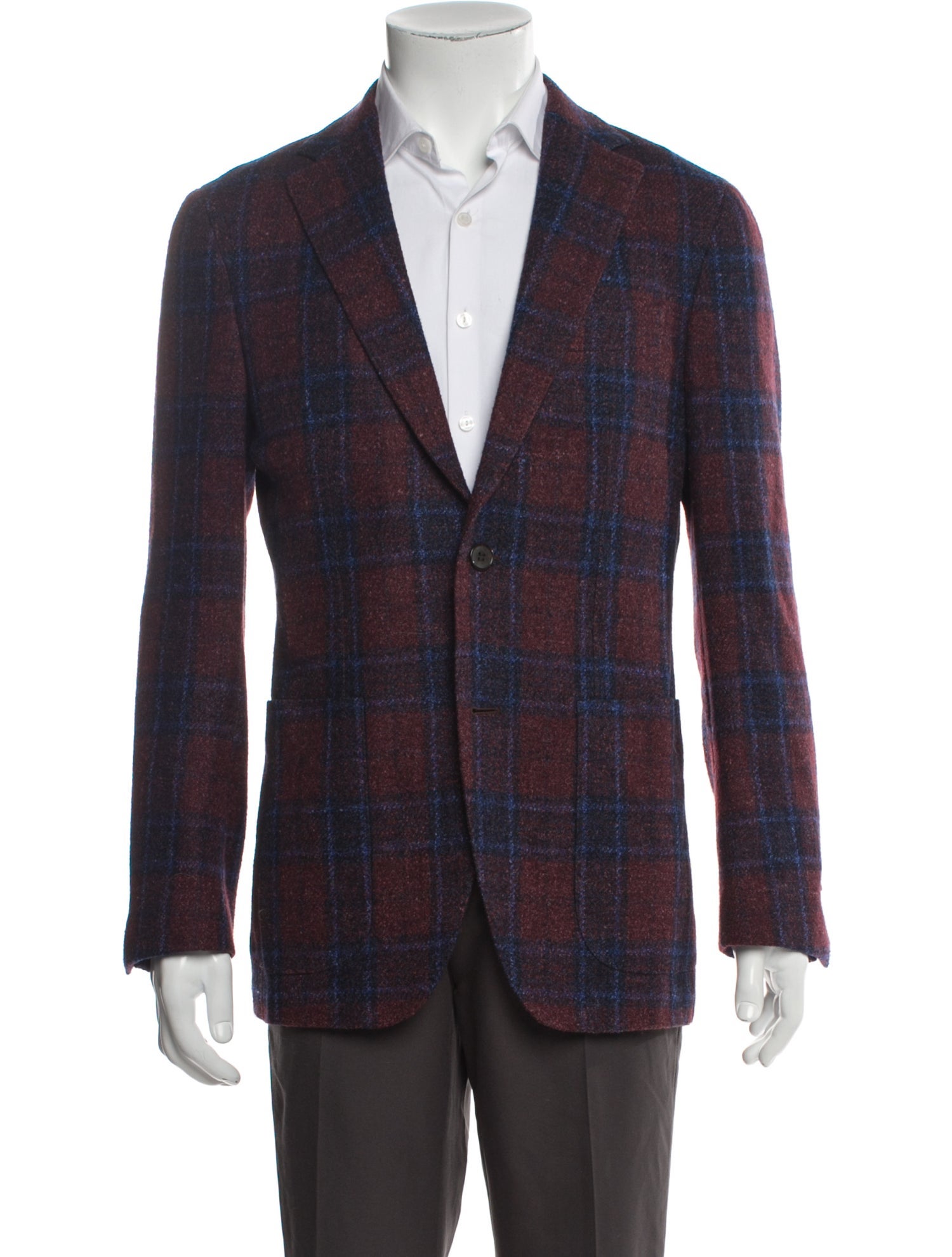 Suitsupply Wool Plaid Print Blazer