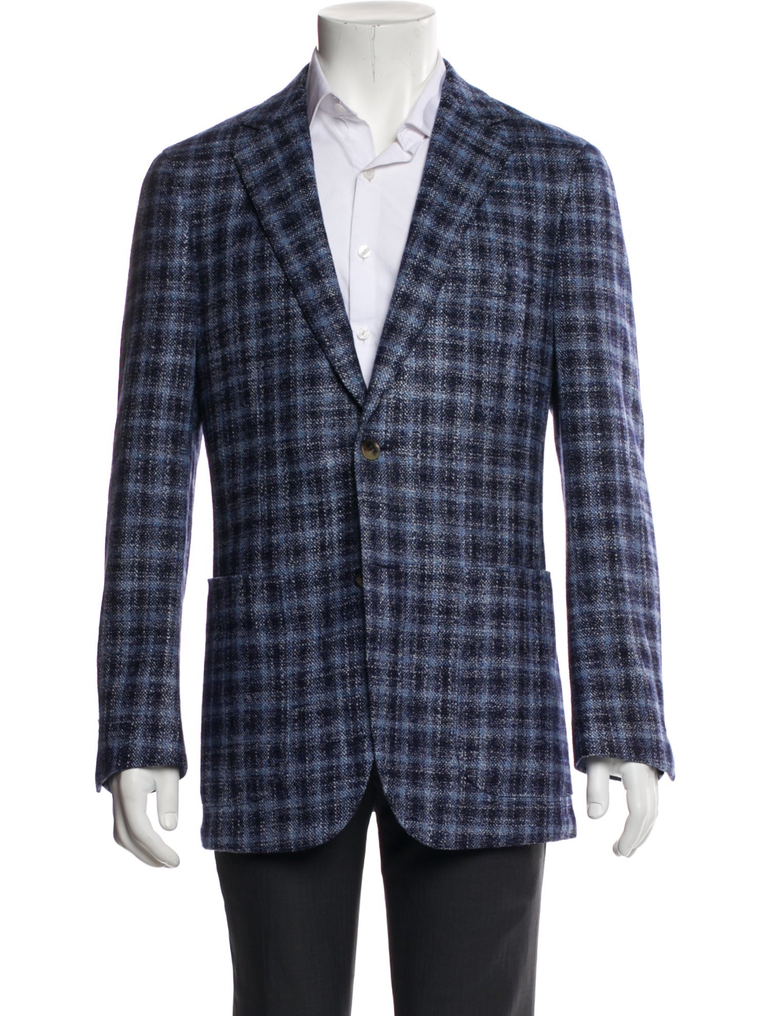 Suitsupply Wool Plaid Print Blazer