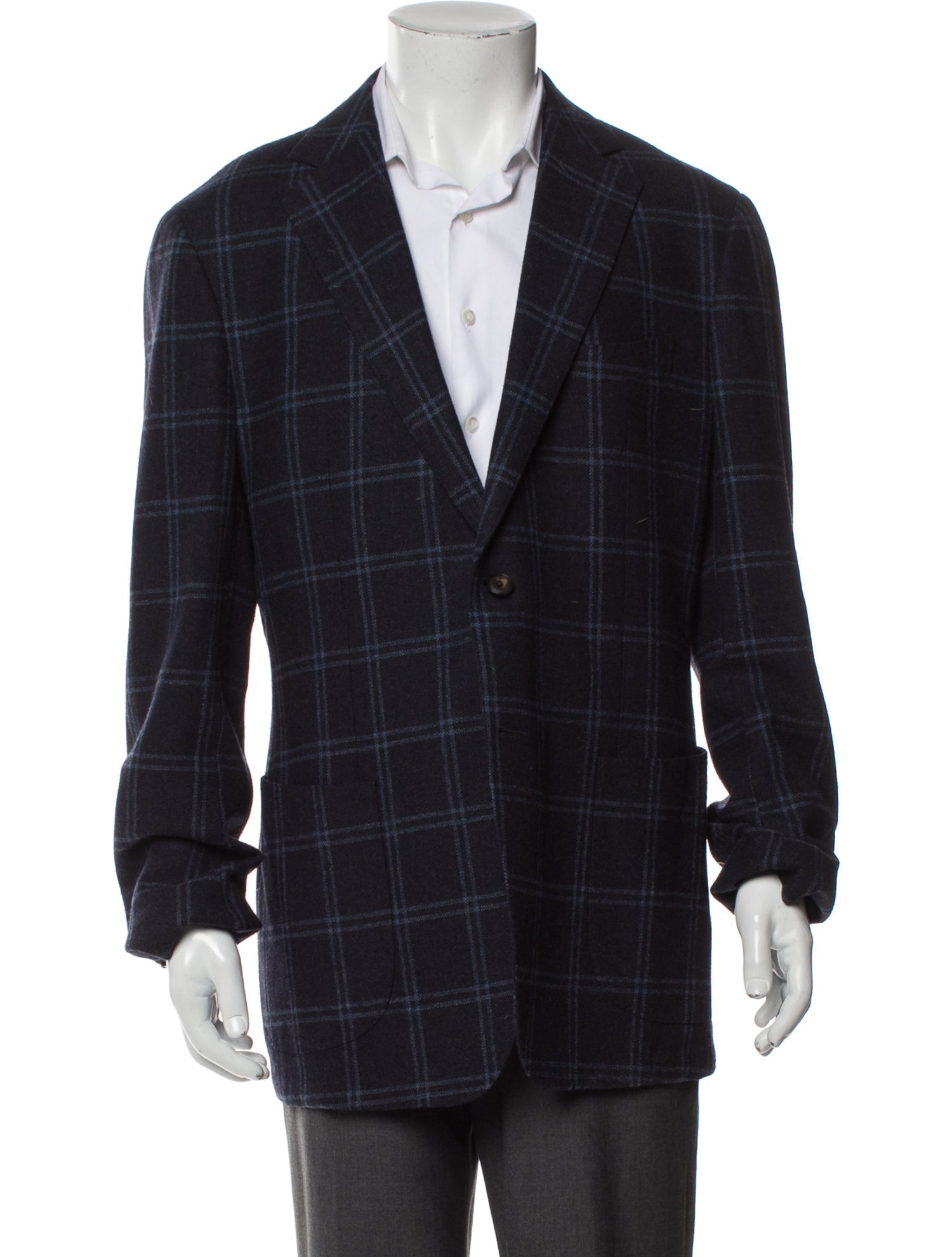Suitsupply Wool Plaid Print Blazer