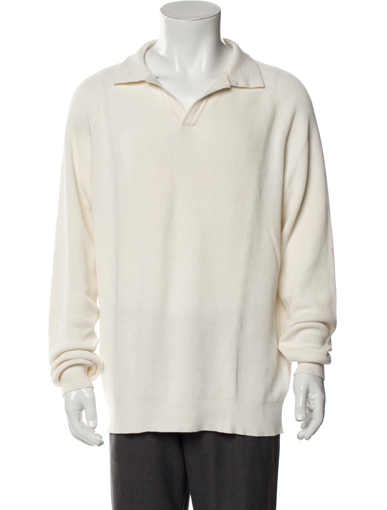 Suitsupply V-Neck Long Sleeve Polo Sweater