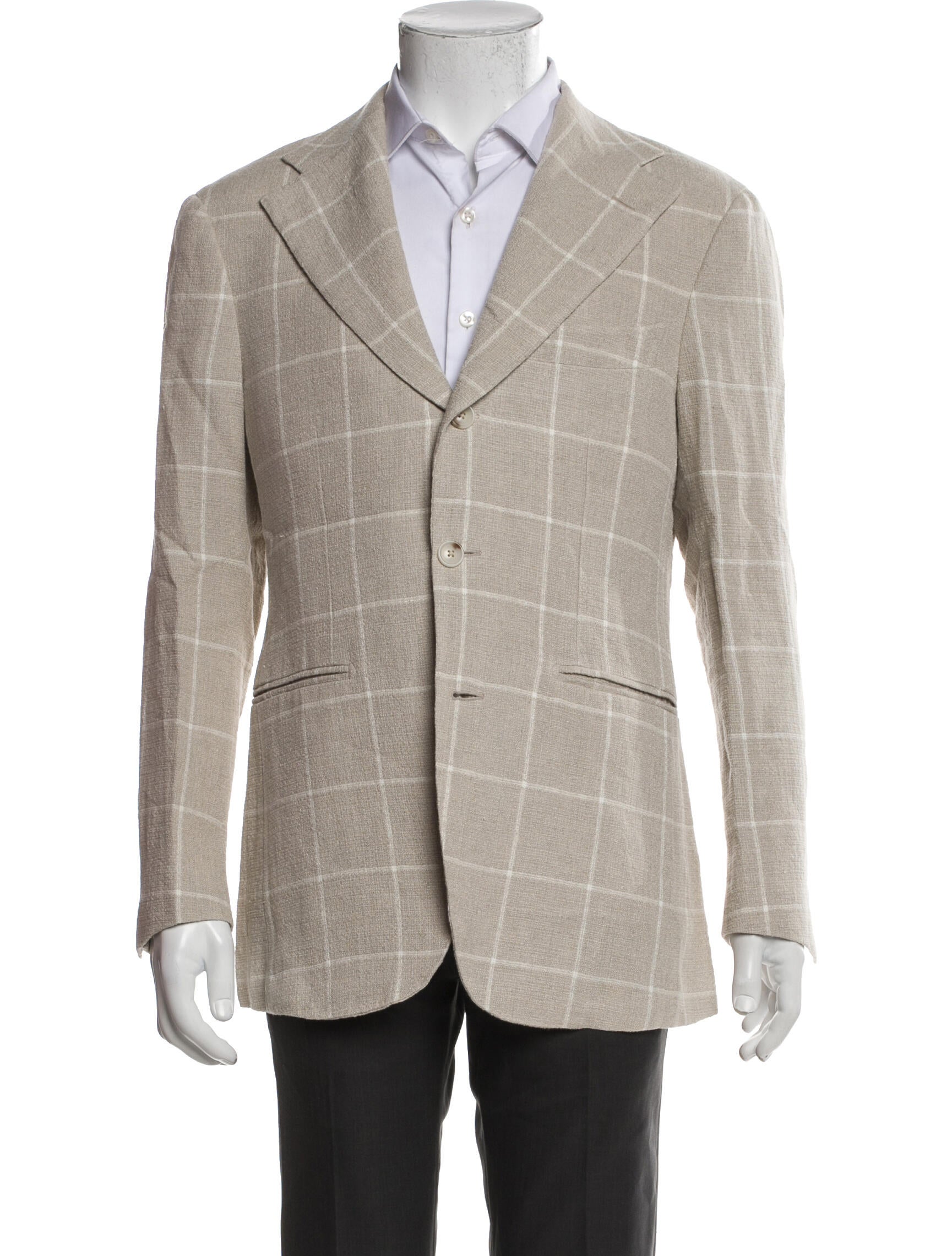 Suitsupply Linen Plaid Print Blazer