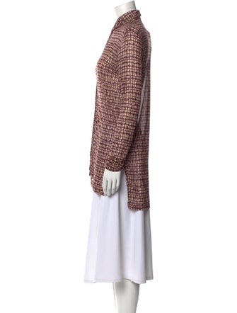 Siyu Plaid Print Long Sleeve Button-Up Top