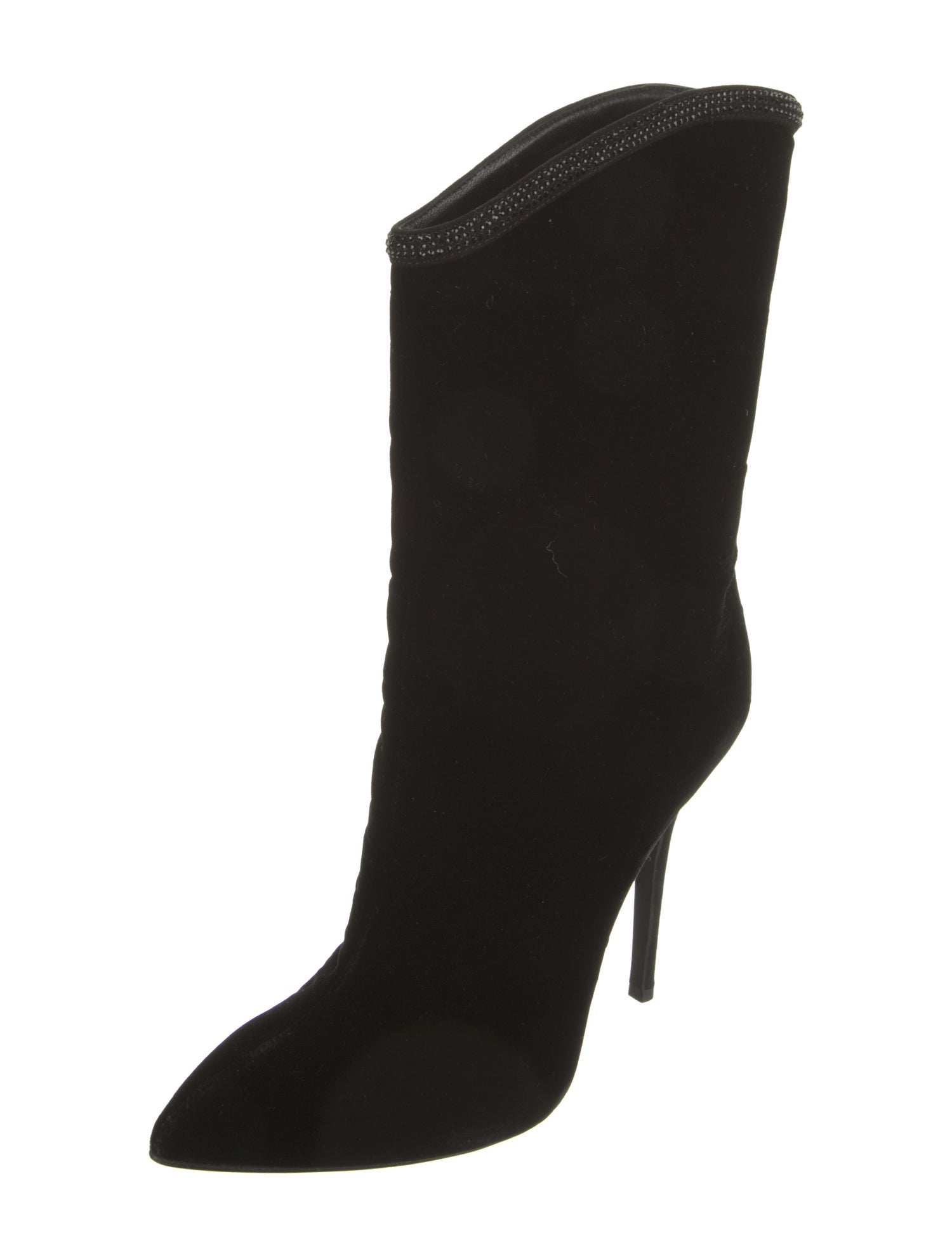 Siyu Velvet Crystal Embellishments Boots