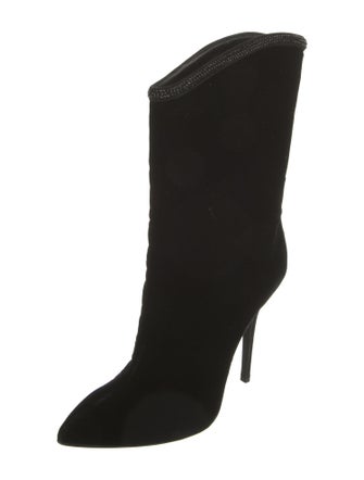 Siyu Velvet Crystal Embellishments Boots