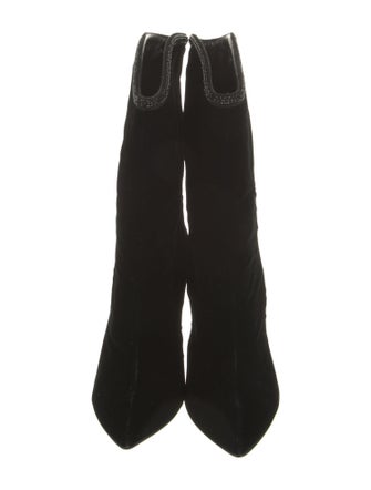 Siyu Velvet Crystal Embellishments Boots