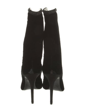 Siyu Velvet Crystal Embellishments Boots