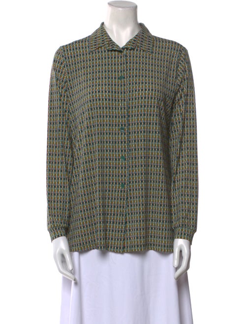 Siyu Printed Long Sleeve Button-Up Top