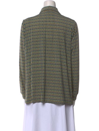 Siyu Printed Long Sleeve Button-Up Top