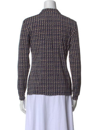 Siyu Printed Long Sleeve Button-Up Top