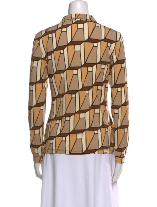 Siyu Printed Long Sleeve Button-Up Top