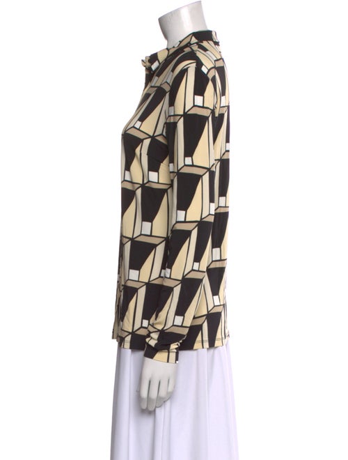 Siyu Printed Long Sleeve Button-Up Top