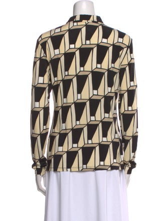 Siyu Printed Long Sleeve Button-Up Top