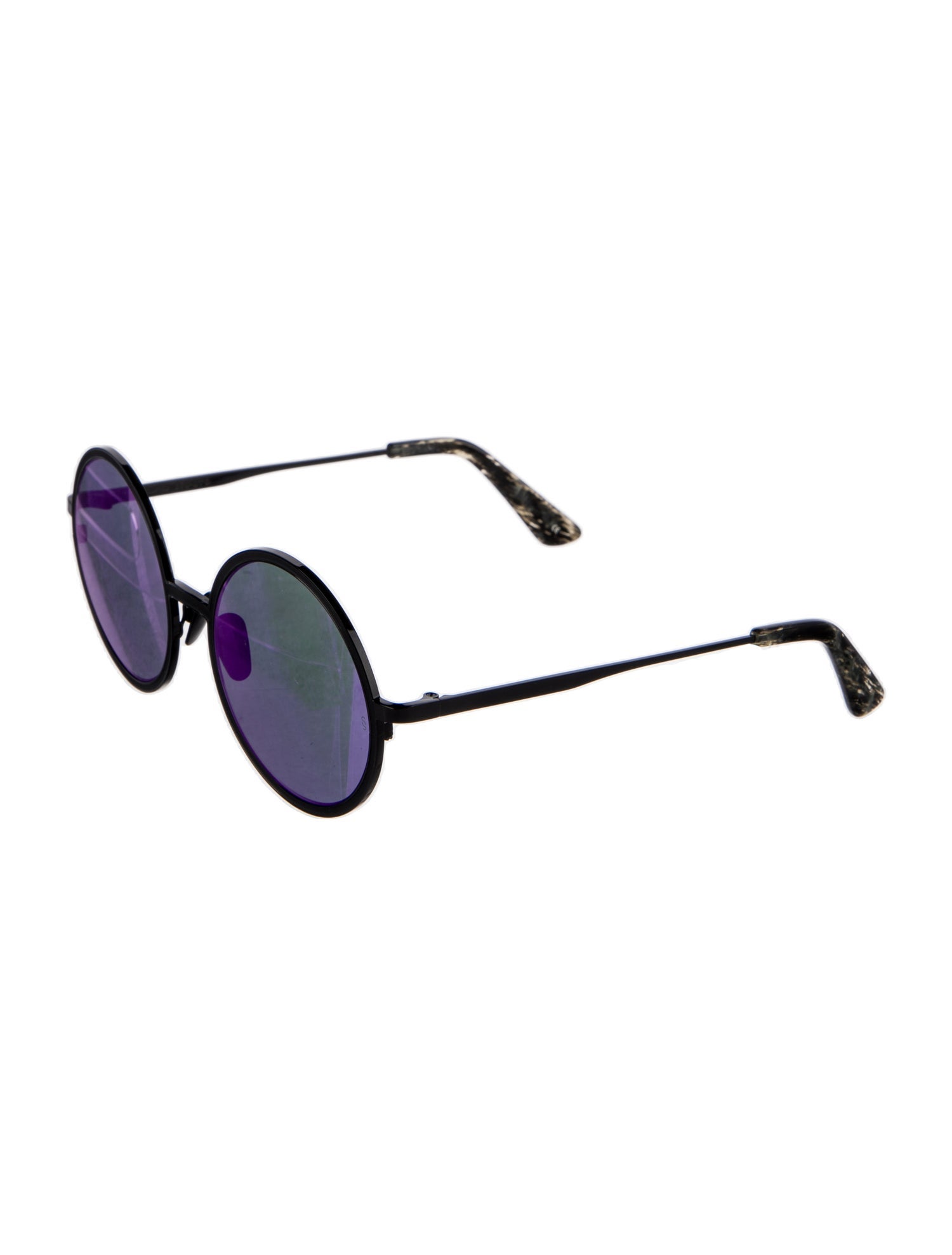 Sunday Somewhere Round Mirrored Sunglasses - Black  display picture 2