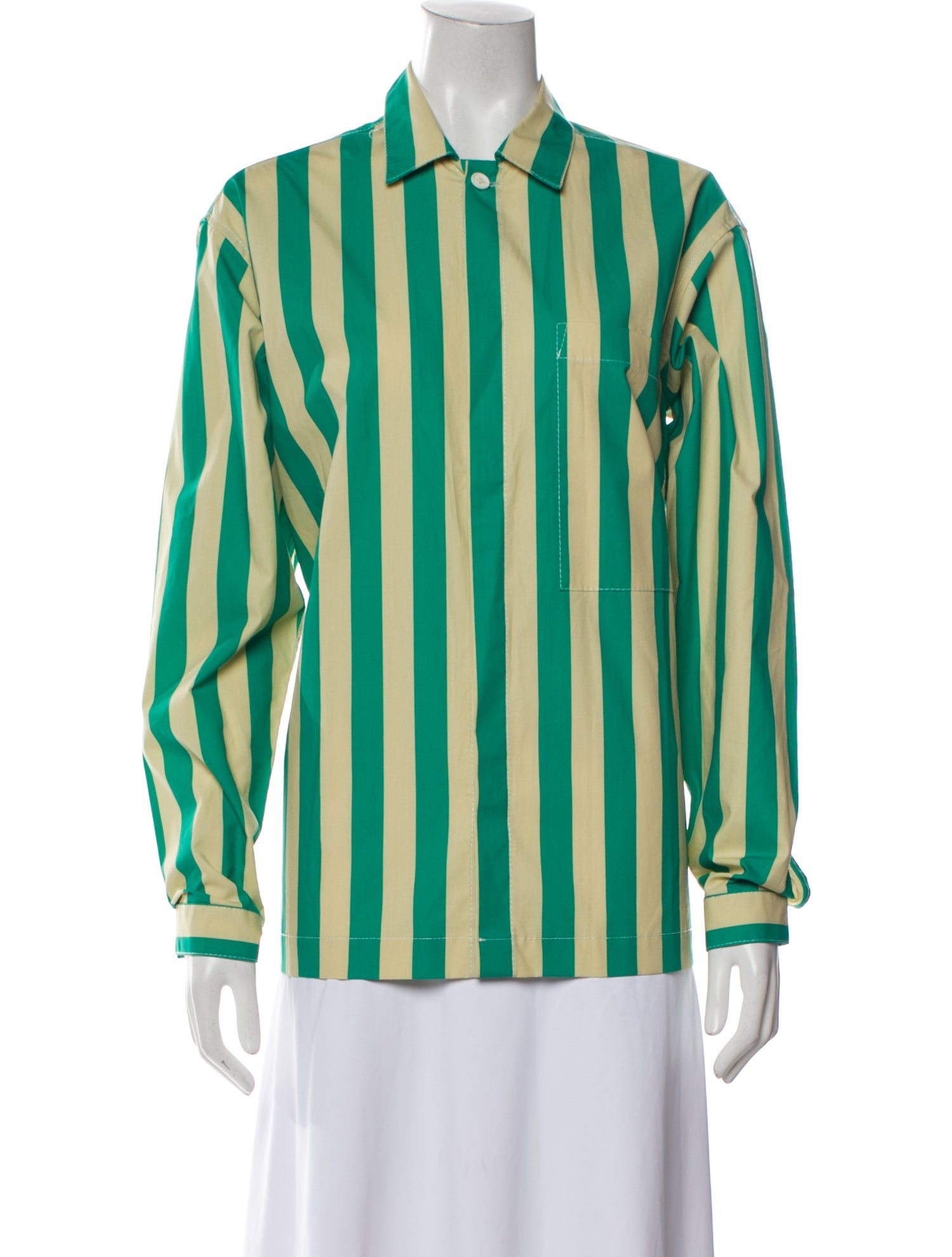 Sunnei Striped Long Sleeve Button-Up Top
