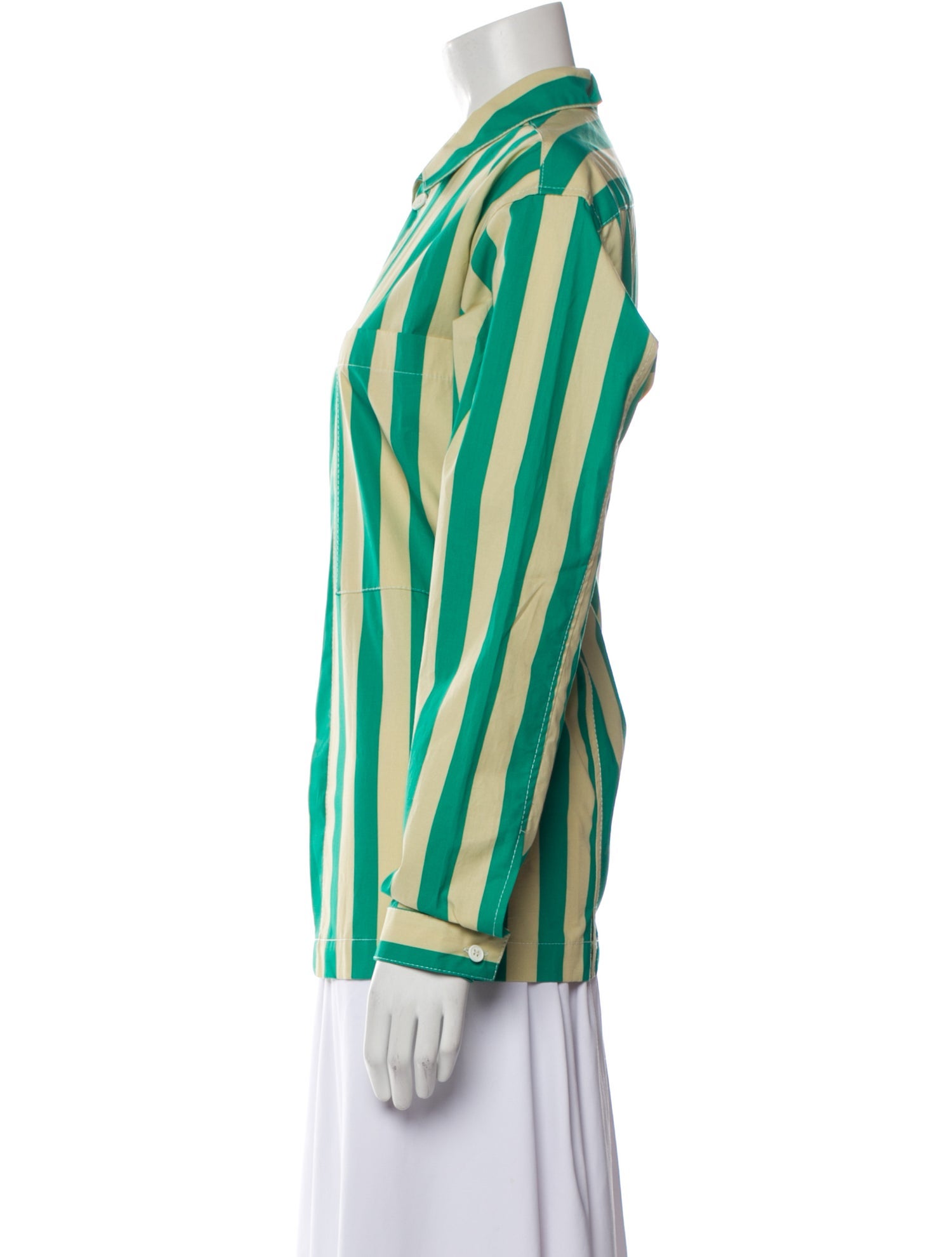 Sunnei Striped Long Sleeve Button-Up Top