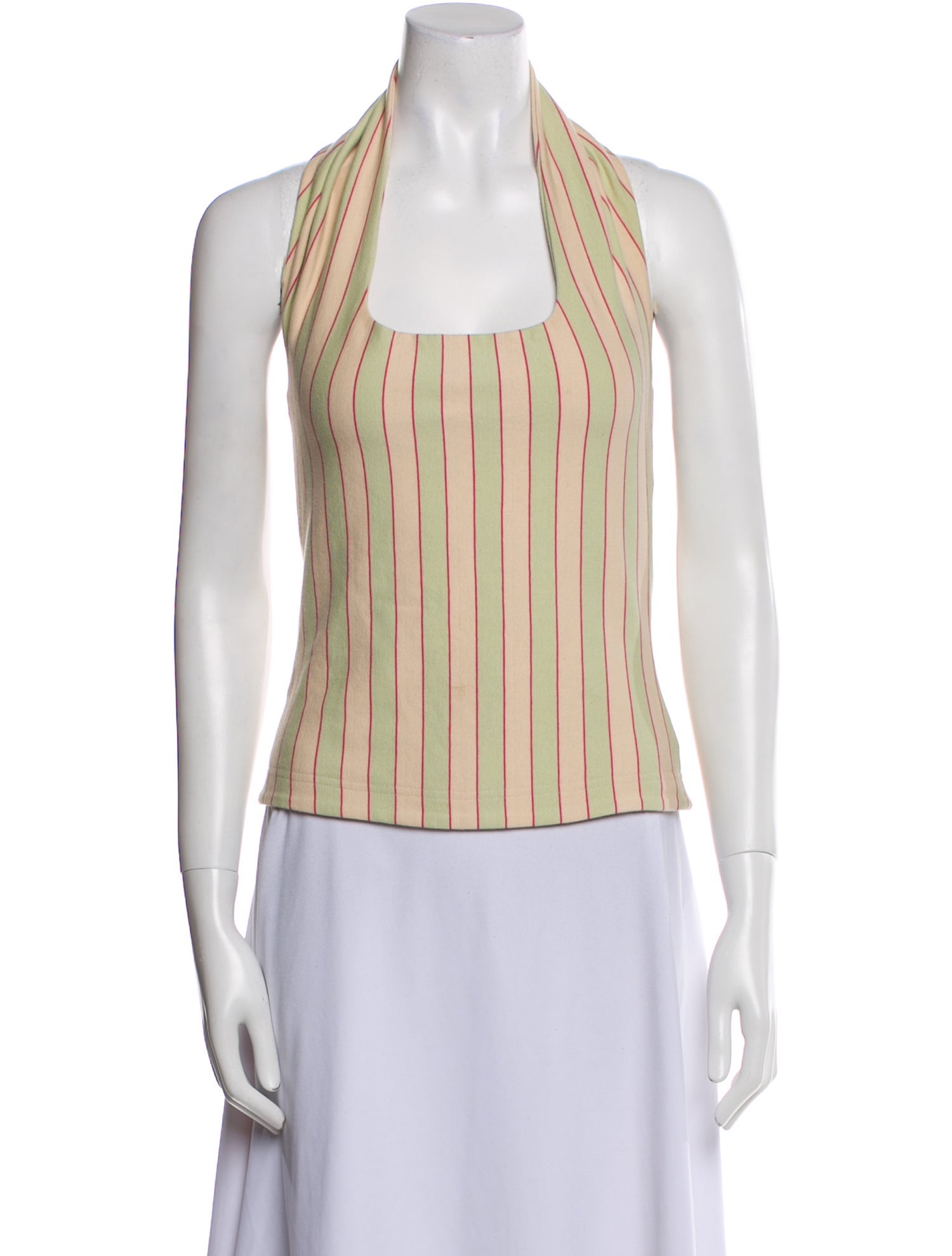 Sunnei Striped Square Neckline Top