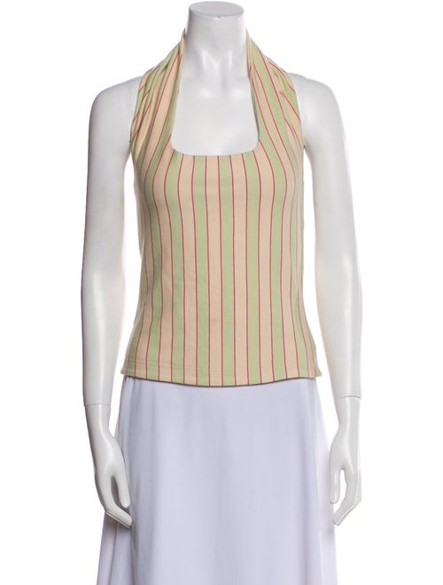 Sunnei Striped Square Neckline Top