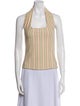 Sunnei Striped Square Neckline Top