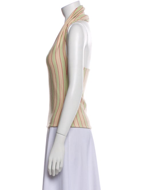 Sunnei Striped Square Neckline Top