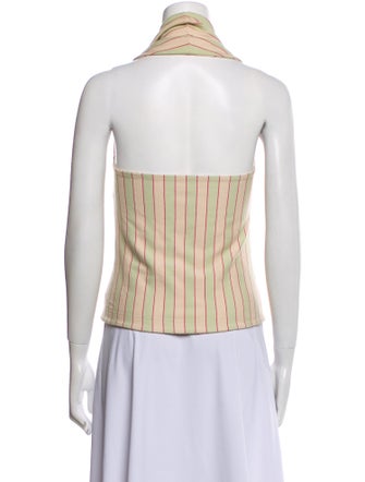 Sunnei Striped Square Neckline Top
