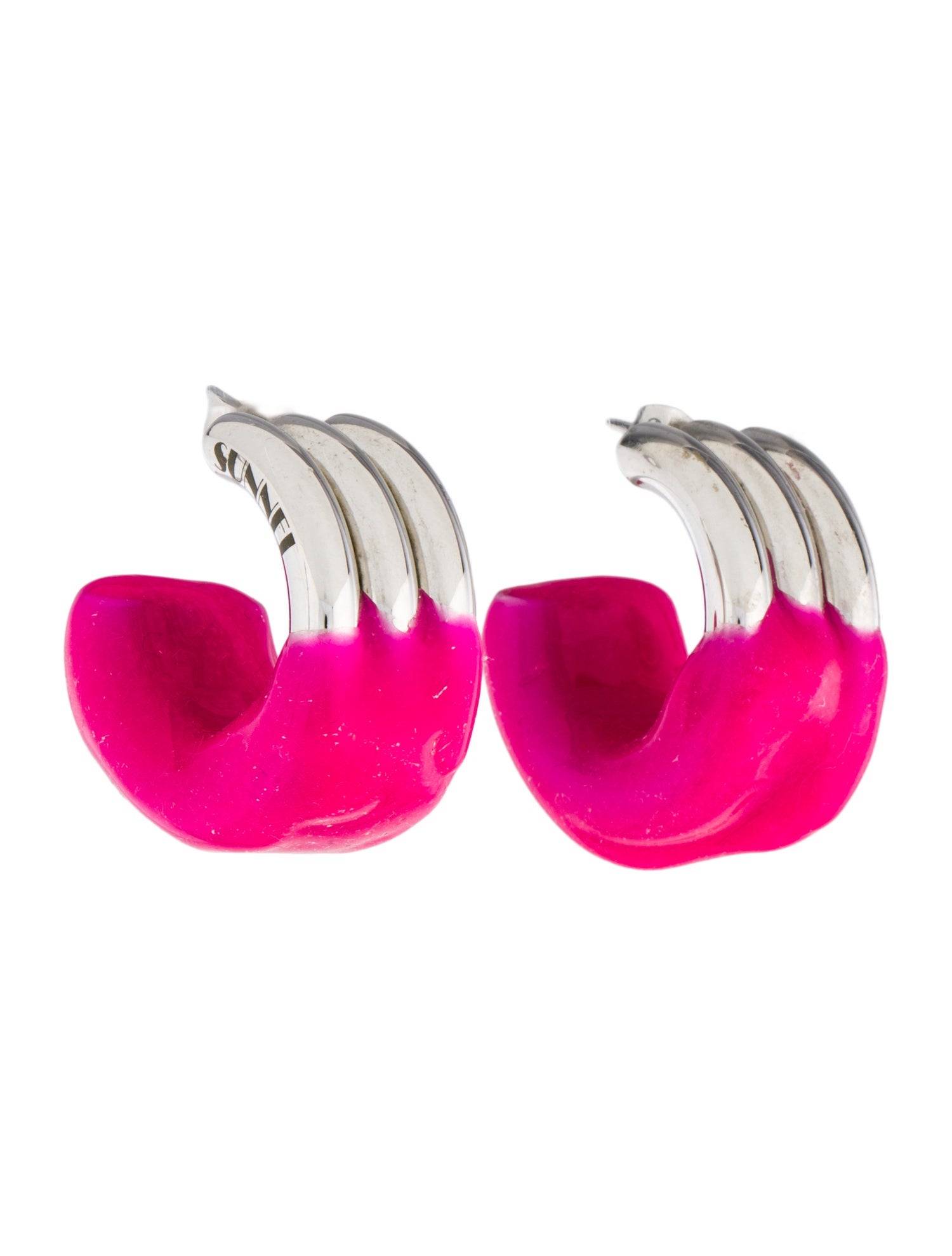 Sunnei Sunnei Rubber Hoops Earrings