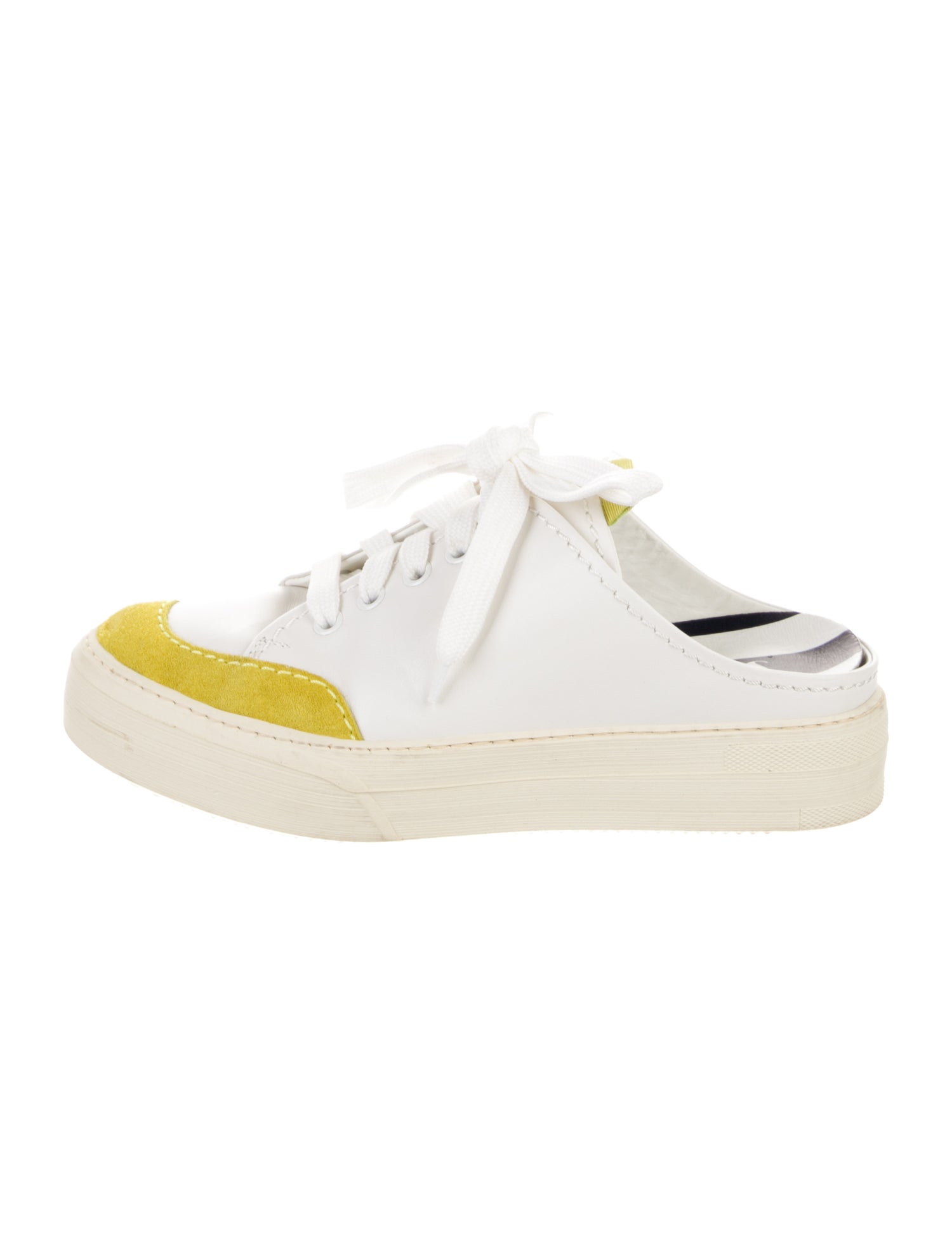Sunnei Leather Colorblock Pattern Sneakers