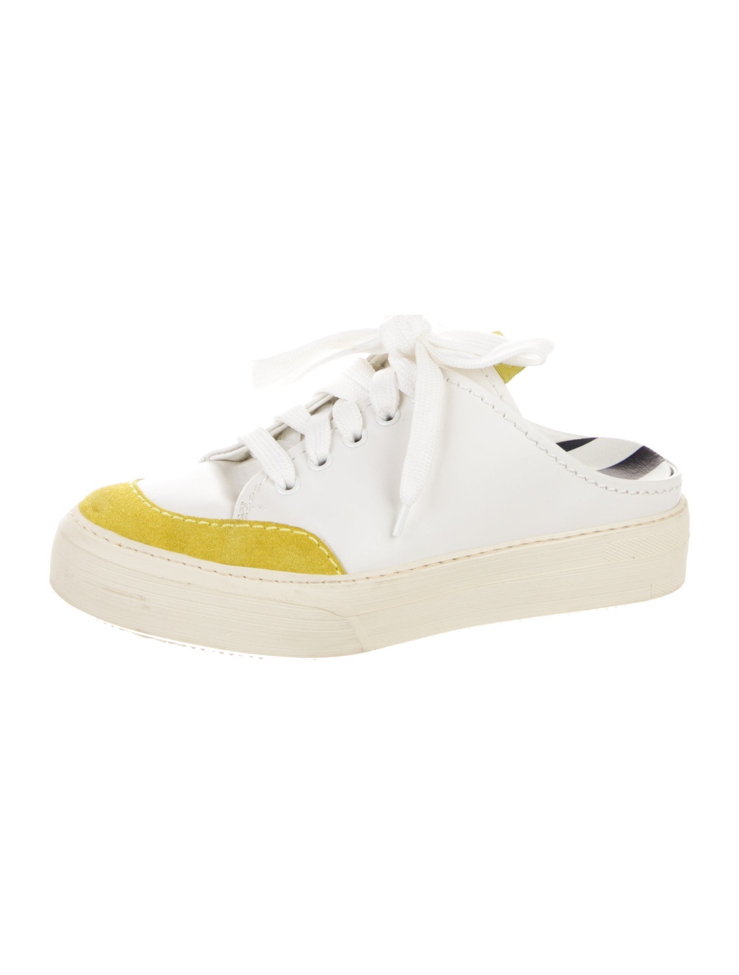 Sunnei Leather Colorblock Pattern Sneakers
