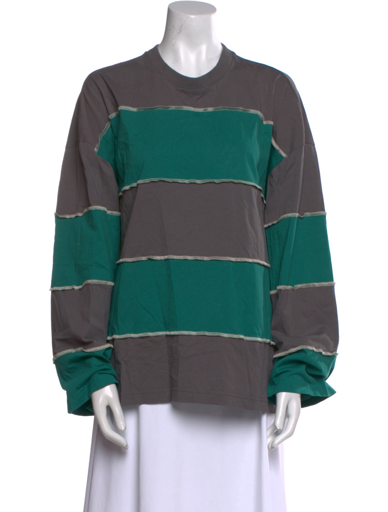 Sunnei Striped Crew Neck Sweatshirt